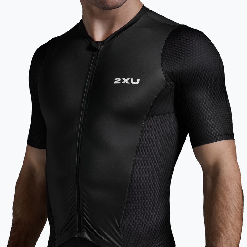 Pánska tritlonová kombinéza 2XU Aero Hex Sleeved black/white 6