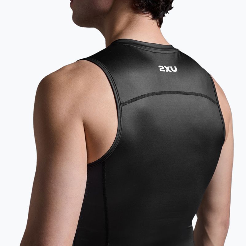 Pánske cyklistické tielko 2XU Core Tri Tank black/white 6