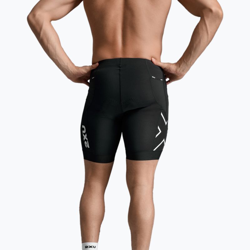 Pánske triatlonové šortky 2XU Core Tri 8" black/white 3