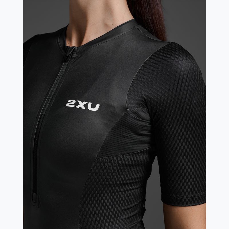 Dámsky triatlonový oblek 2XU Aero Hex Sleeved black/white 3