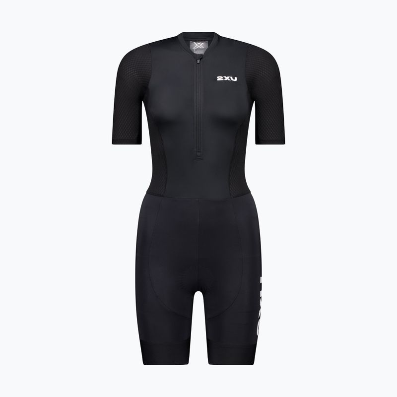 Dámsky triatlonový oblek 2XU Aero Hex Sleeved black/white 6