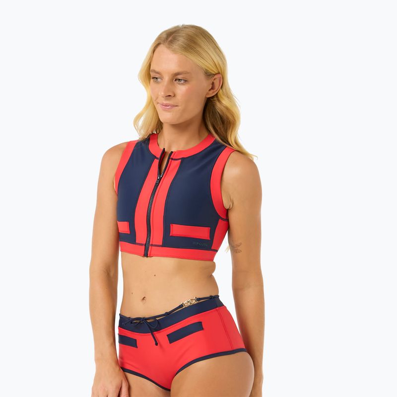 Horný diel plaviek Rip Curl Coco Short Sleeve Vest red/dark blue 5