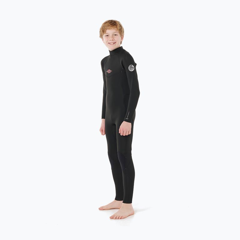 Detský plavecký neoprén Rip Curl Dawn Patrol 3/2 mm Back Zip black 3