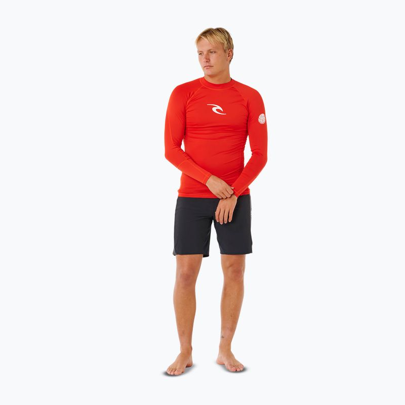 Pánske plavecké tričko s dlhým rukávom Rip Curl Waves Upf Perf lava red 2