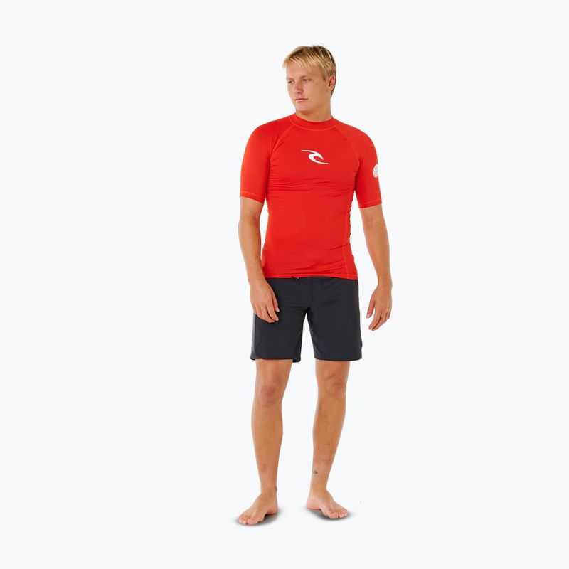Pánske plavecké tričko Rip Curl Waves Upf Perf lava red 2