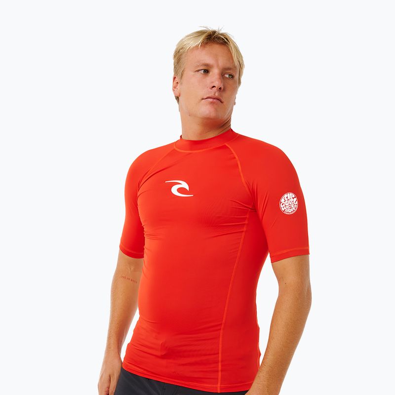 Pánske plavecké tričko Rip Curl Waves Upf Perf lava red 5