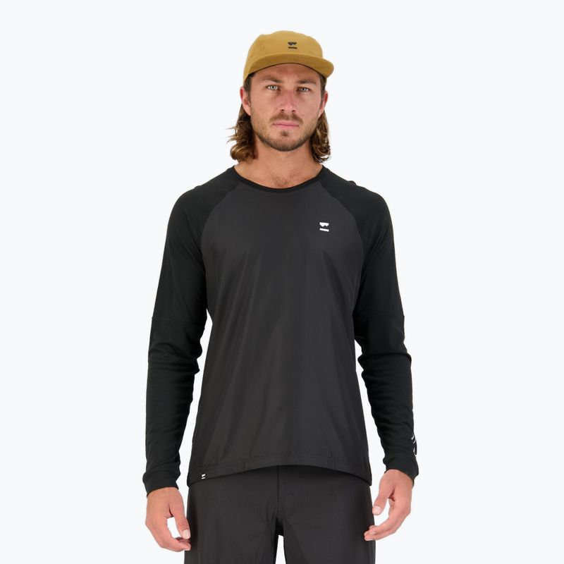 Pánsky cyklistický Longsleeve  Mons Royale Tarn Merino Shift Wind Jersey black