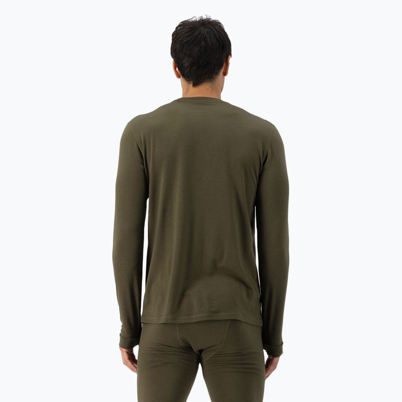 Pánska termoaktívna mikina Mons Royale Cascade Merino Base Layer dark olive 3