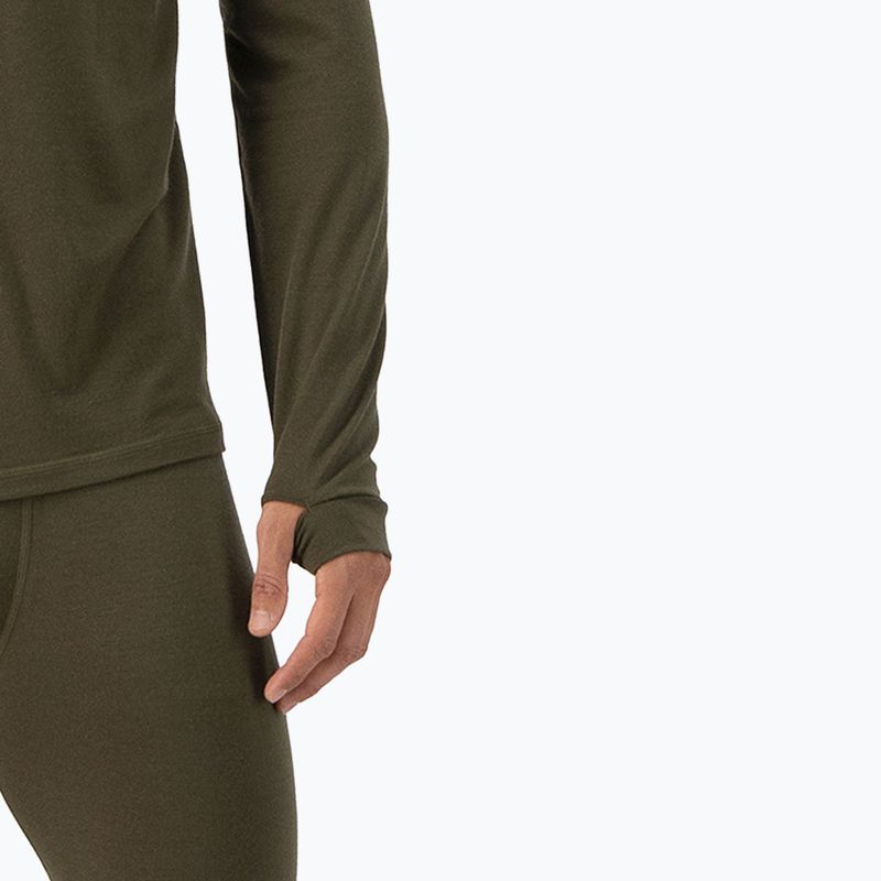 Pánska termoaktívna mikina Mons Royale Cascade Merino Base Layer dark olive 4