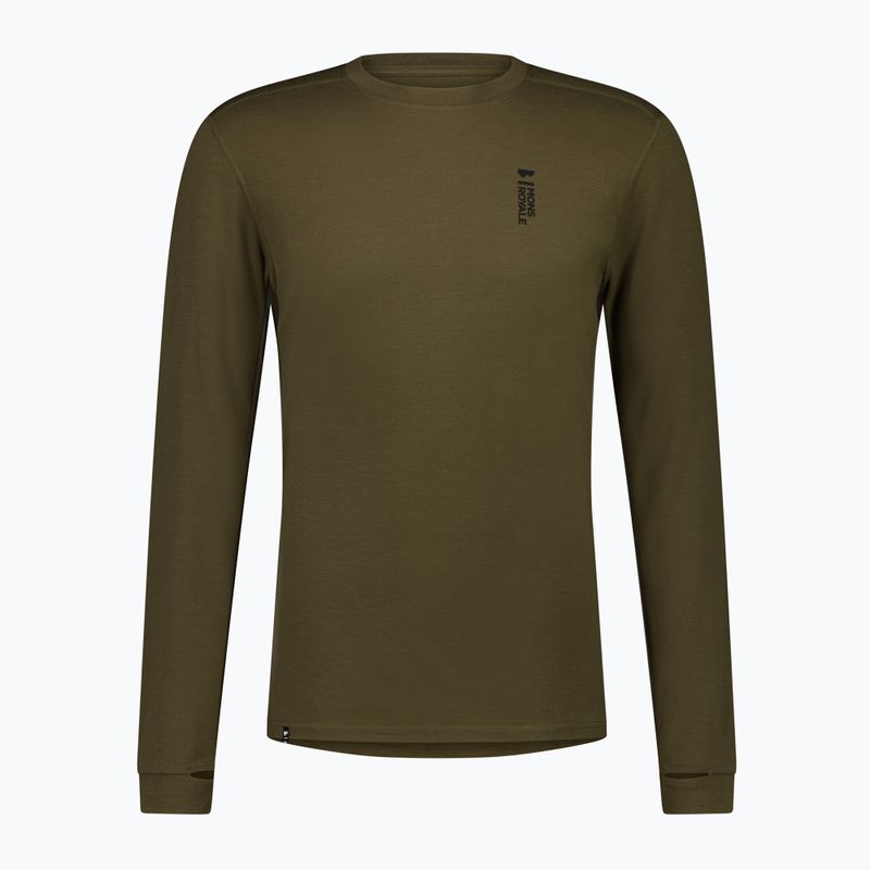 Pánska termoaktívna mikina Mons Royale Cascade Merino Base Layer dark olive 5