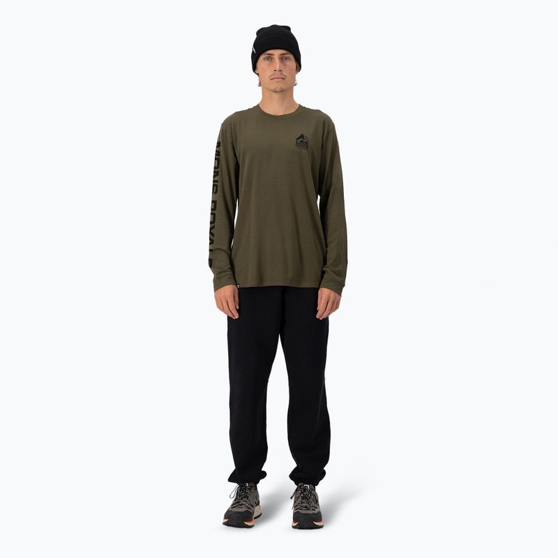 Pánsky termoaktívny longsleeve  Mons Royale Icon dark olive 2