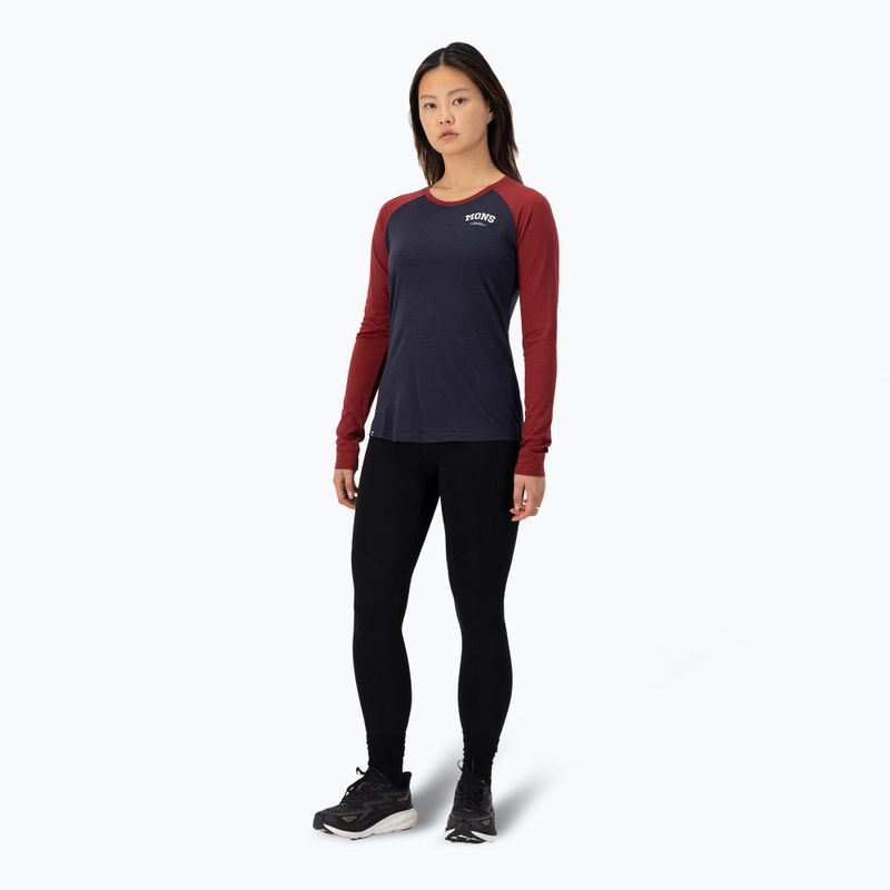 Dámska termoaktívna mikina Mons Royale Icon Raglan cherry/ 9 iron 2