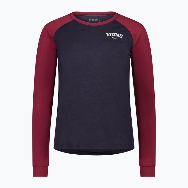 Dámska termoaktívna mikina Mons Royale Icon Raglan cherry/ 9 iron 4