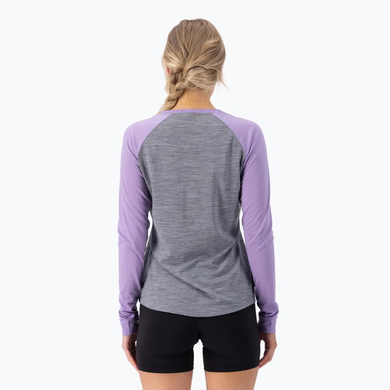 Dámska termoaktívna mikina Mons Royale Icon Raglan grey heather/ lupin 3