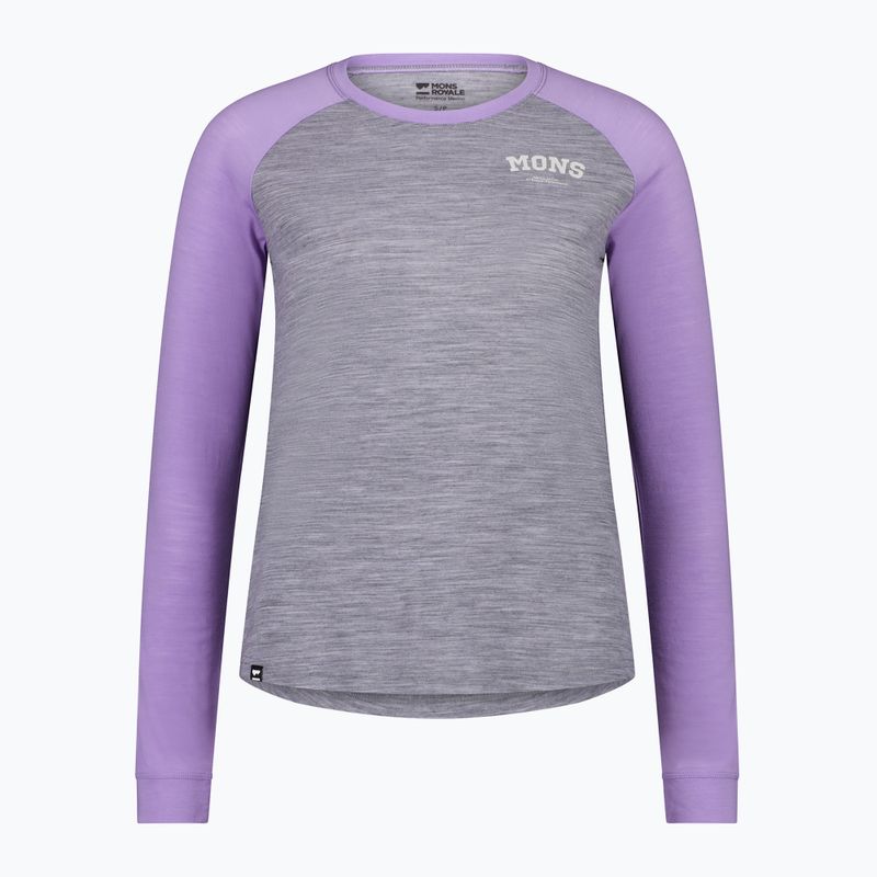 Dámska termoaktívna mikina Mons Royale Icon Raglan grey heather/ lupin 4