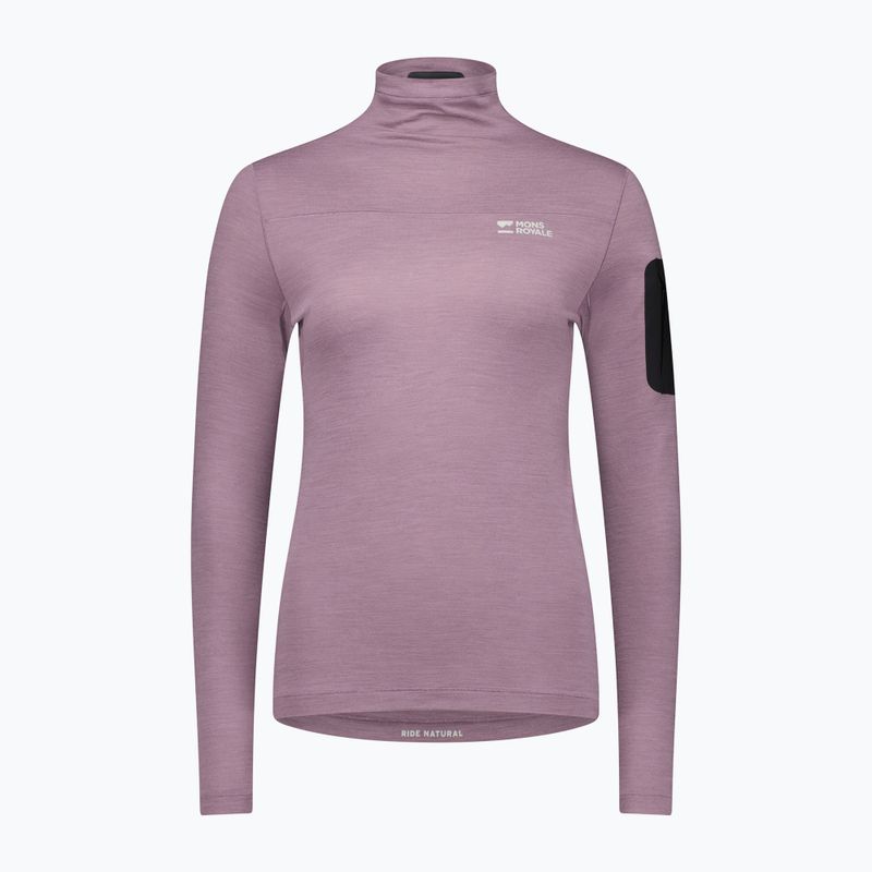 Dámska termoakčná mikina Mons Royale Diversion Mock Neck mauve 3