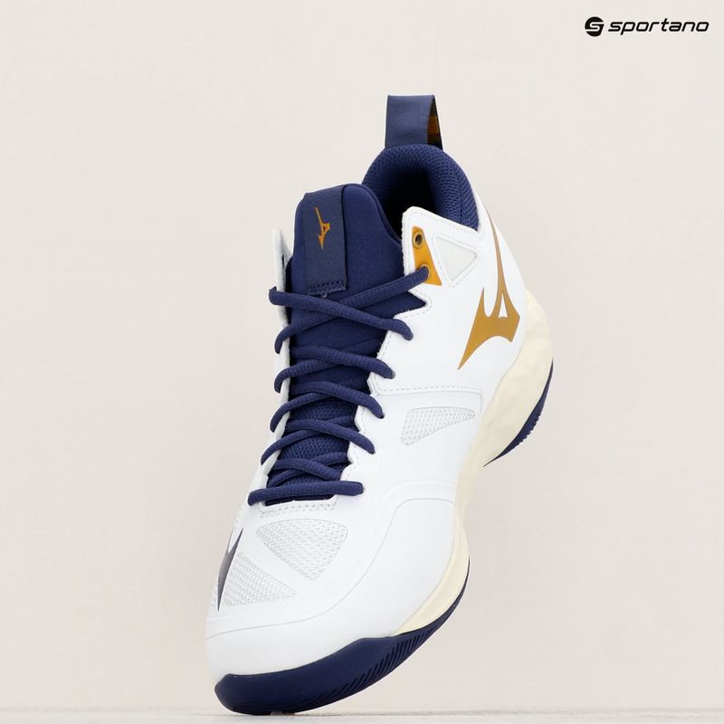 Volejbalová obuv Mizuno Wave Dimension Mid white/blue ribbon/mp gold 9
