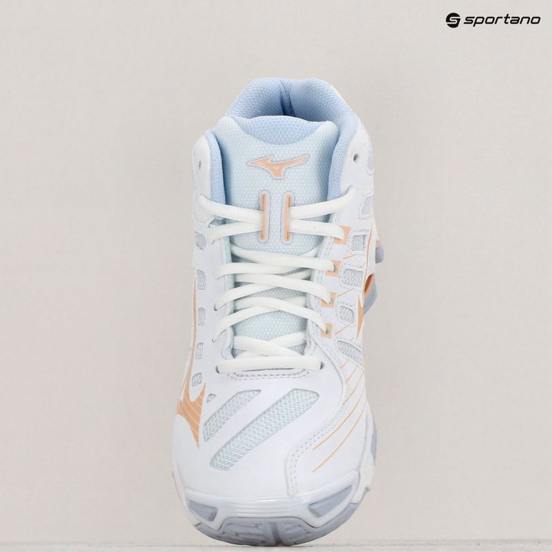Dámska volejbalová obuv Mizuno Wave Voltage Mid white/peach parfait/halogen blue 9