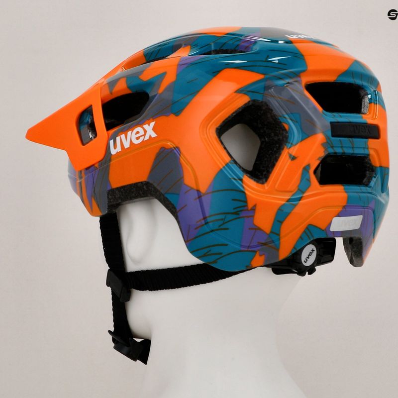 Detská cyklistická prilba UVEX React Jr papaya camo 8