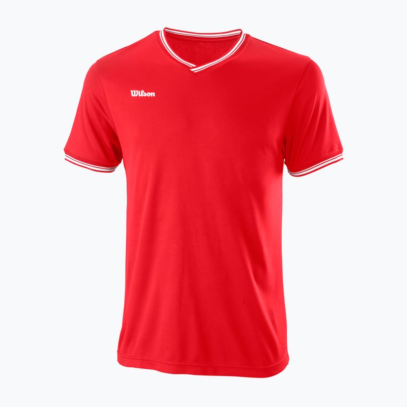 Pánske tenisové tričko Wilson Team II High V-Neck Red WRA794103