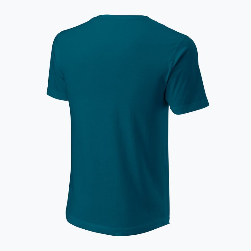 Pánske tenisové tričko Wilson Script Eco Cotton Tee blue/coral 2