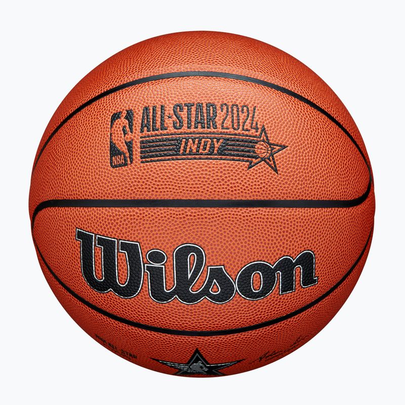 Basketbalová lopta Wilson 2024 NBA All Star Replika hnedá veľkosť 7 4
