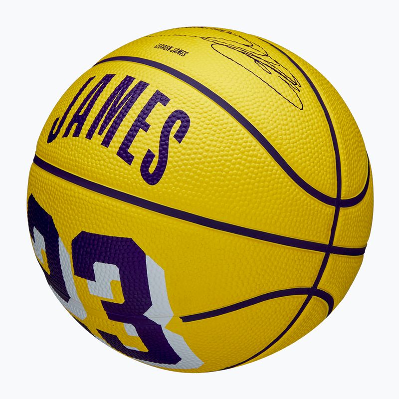 Basketbalová lopta detská Wilson NBA Player Icon Mini Lebron žltá veľkosť 3 3