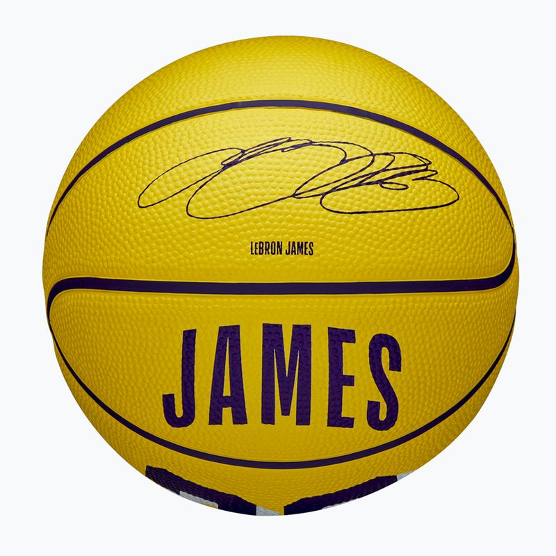 Basketbalová lopta detská Wilson NBA Player Icon Mini Lebron žltá veľkosť 3 4