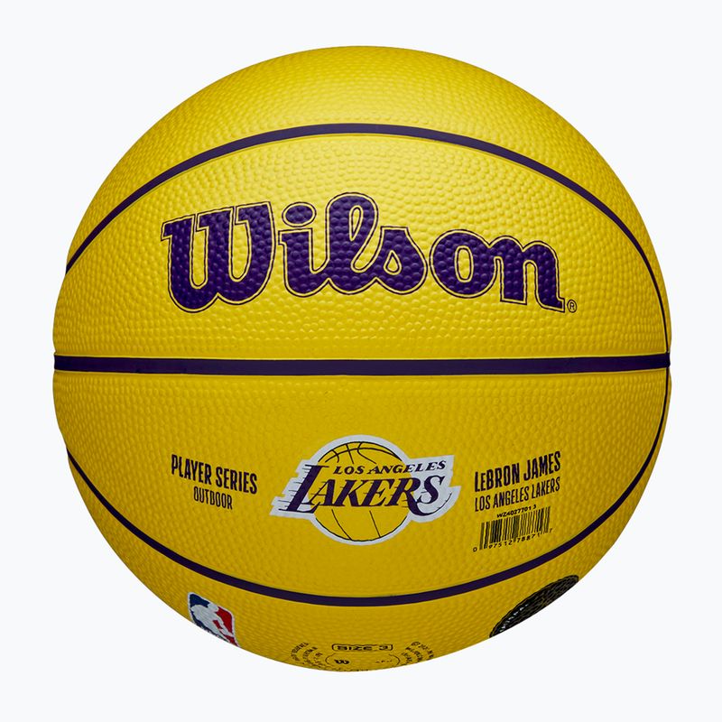 Basketbalová lopta detská Wilson NBA Player Icon Mini Lebron žltá veľkosť 3 5