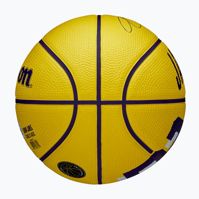 Basketbalová lopta detská Wilson NBA Player Icon Mini Lebron žltá veľkosť 3 7