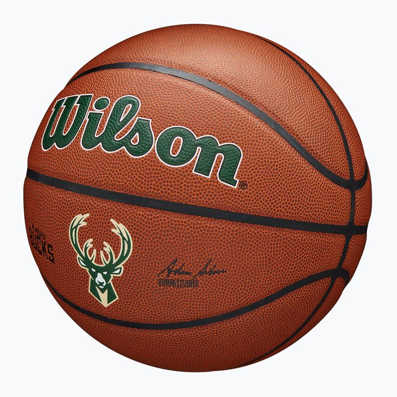 Basketbalová Lopta Wilson NBA Team Alliance Milwaukee Bucks brown veľkosť 7 3