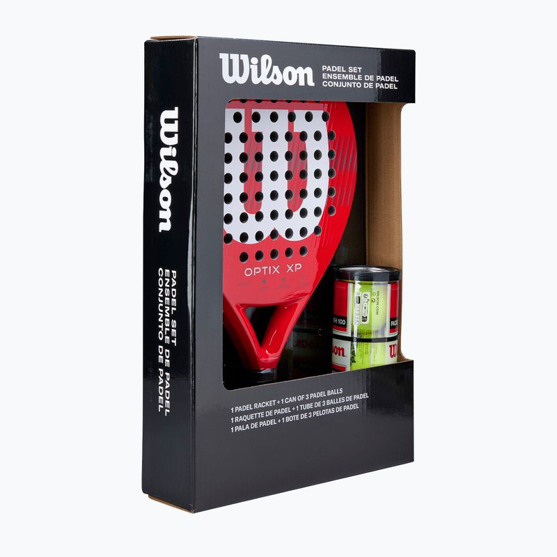 Padelová raketa + 3 loptičky Wilson Optix XP Padel Kit Box red 2