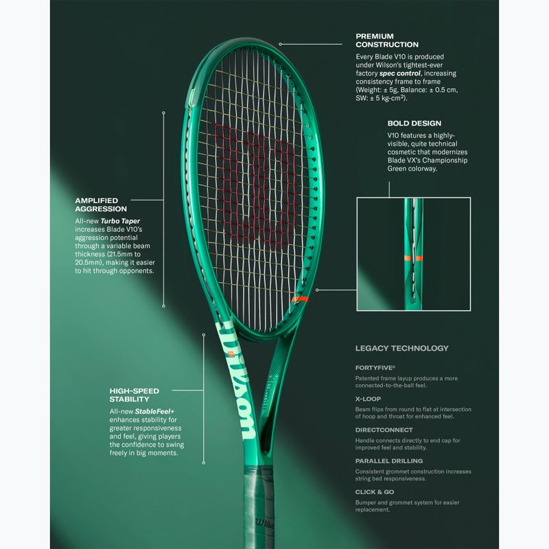 Detská tenisová raketa Wilson Blade Jr 26 V10 green 8