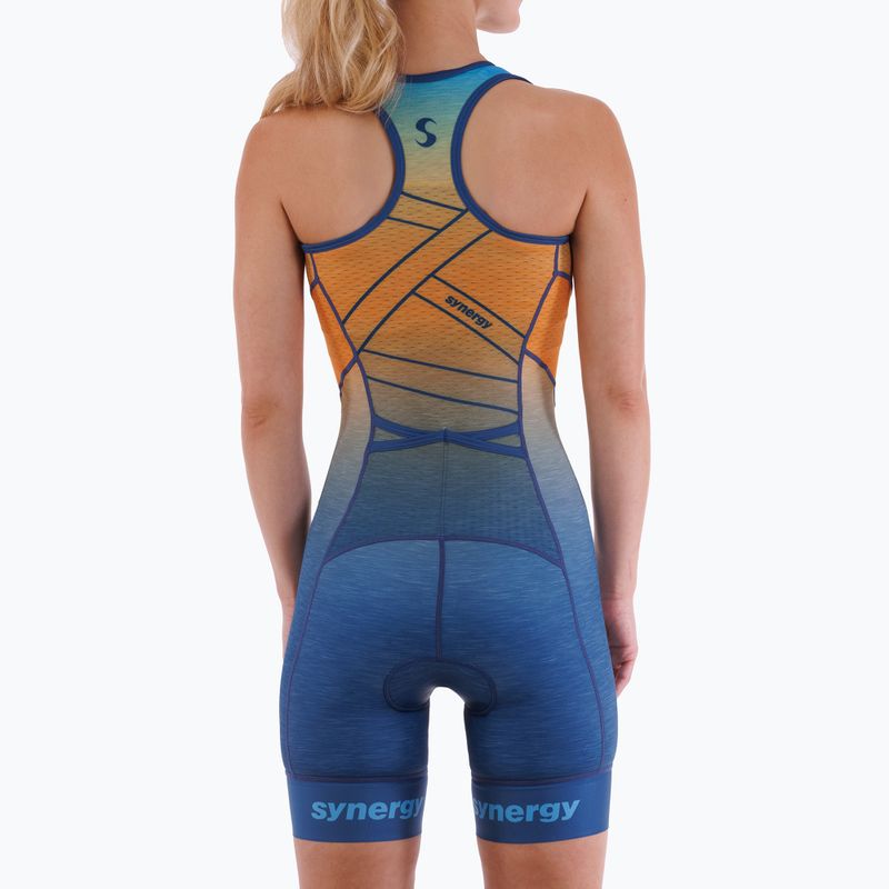 Dámsky triatlonový oblek Synergy Pro Sleeveless Racerback Trisuit orange wave 2