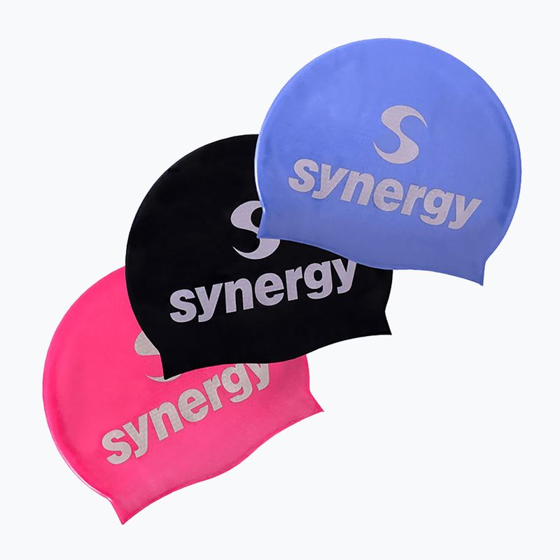 Plavecká čiapka Synergy Silicone Swim Cap 3 pcs. black/lavender/pink