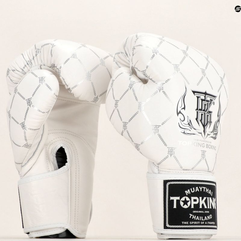 Boxerské rukavice Top King Boxing Chain white/silver 8