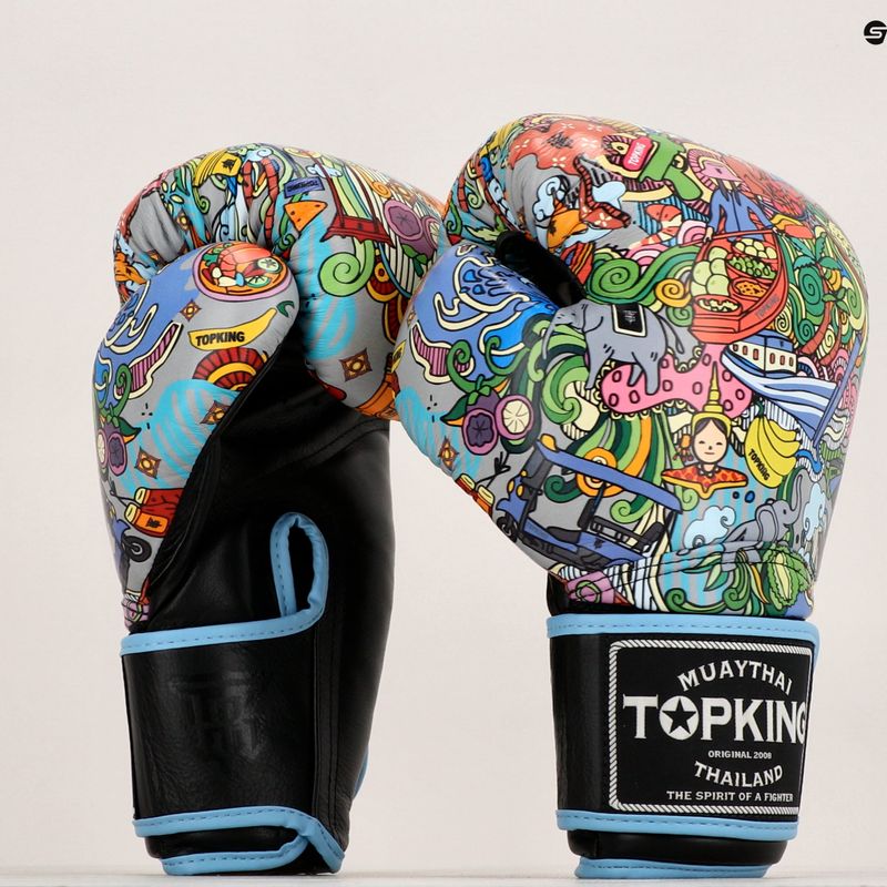 Boxerské rukavice Top King Boxing Culture black/blue 7