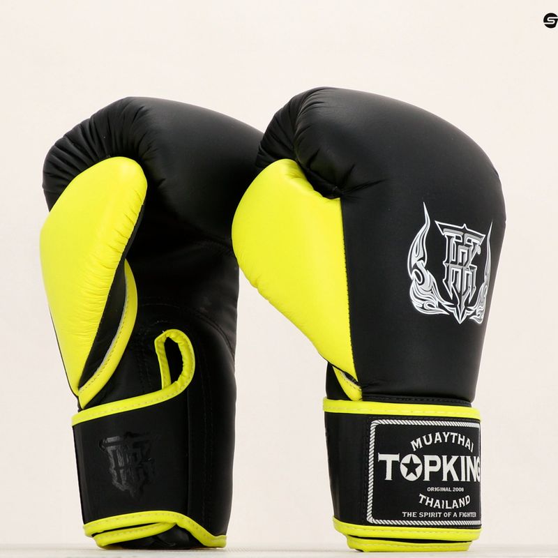 Boxerské rukavice Top King Reborn Boxing Semi Leather black/yellow 6