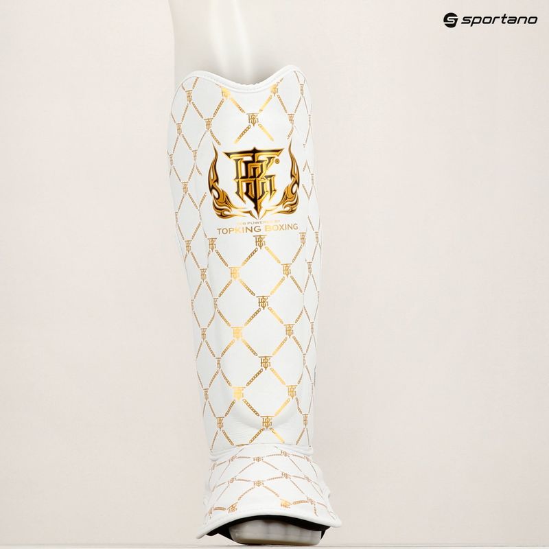 Chrániče holennej kosti a chodidla Top King Chain Semi Leather white/gold 8