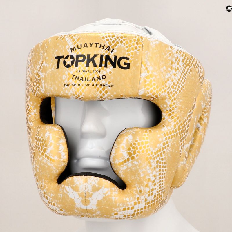 Boxerská prilba Top King Super Star biela/zlatá 8