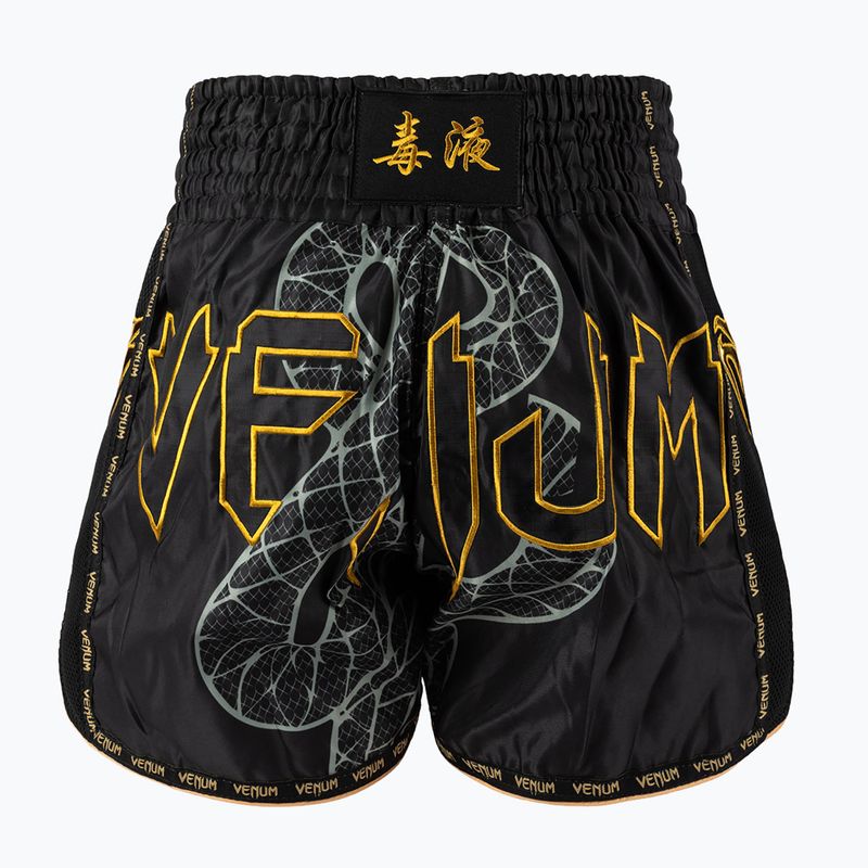 Pánske tréningové šortky Venum Serpenti Muay Thai black/silver/gold 2