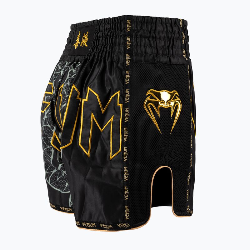 Pánske tréningové šortky Venum Serpenti Muay Thai black/silver/gold 4
