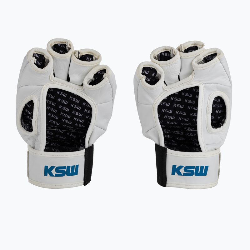 KSW grapplingové rukavice kožené biele 2