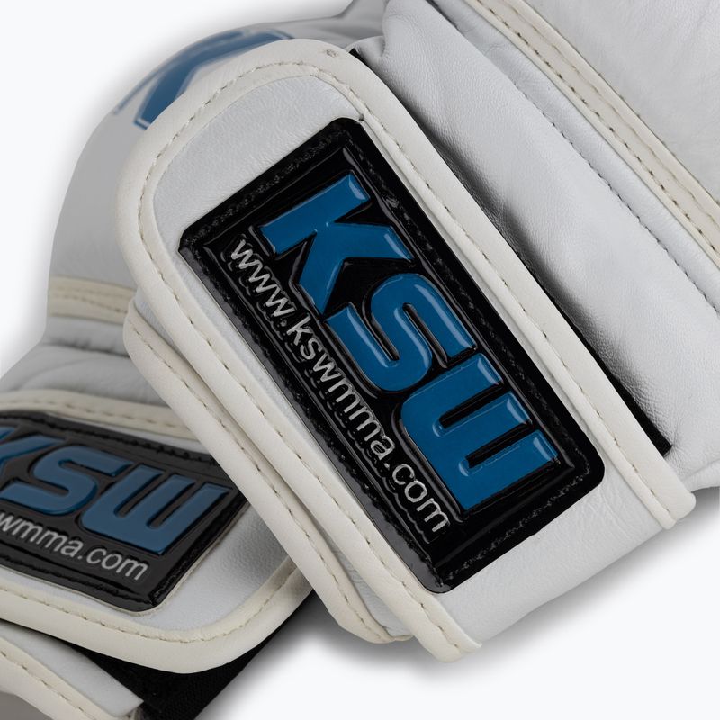 KSW grapplingové rukavice kožené biele 5