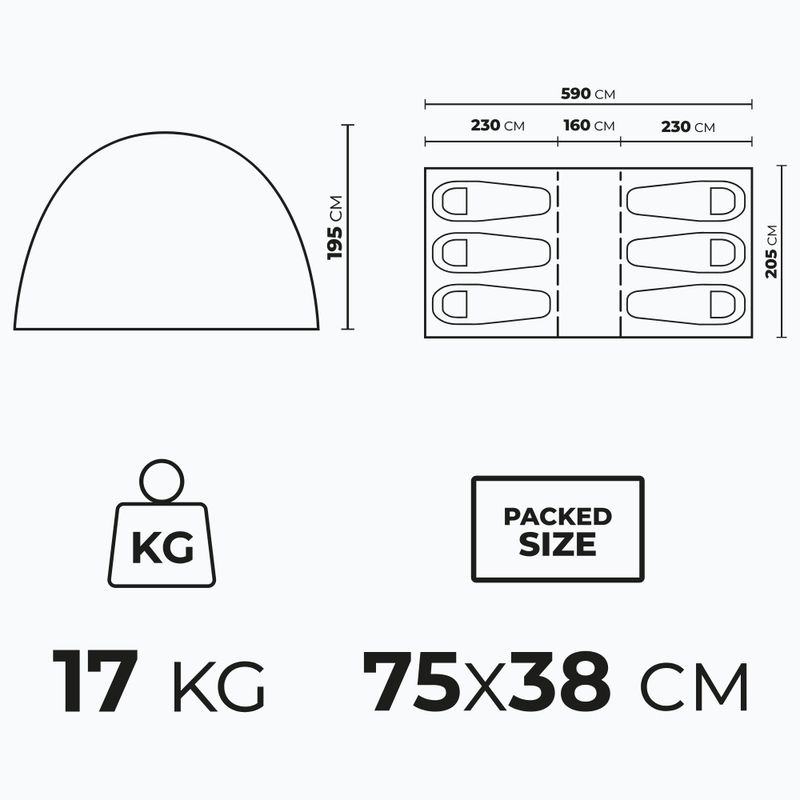 Kempingový stan pre 6 osôb  KADVA AIRcamp 6.33 zielony 24