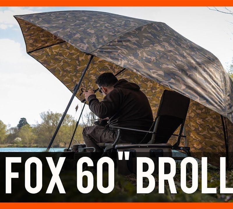Fox International 60" Camo Brolly hnedý kaprový dáždnik CUM268 4