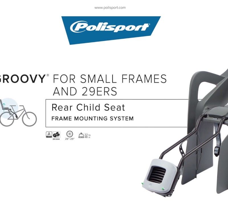 Detská cyklistická sedačka POLISPORT Groovy Maxi FF 29 zeleno-sivá FO 8406000032 8