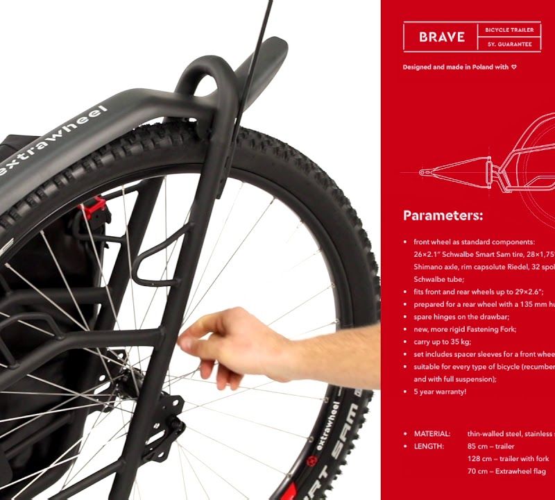 Extrawheel Voyager príves na bicykel čierny PRO E0033 8