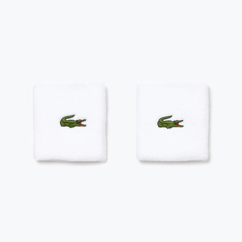 Lacoste návleky na zápästie 2 ks biele RL9272