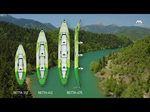 Aqua Marina Rekreačný kajak zelený Betta-412 13'6″ nafukovací kajak pre 2 osoby 17